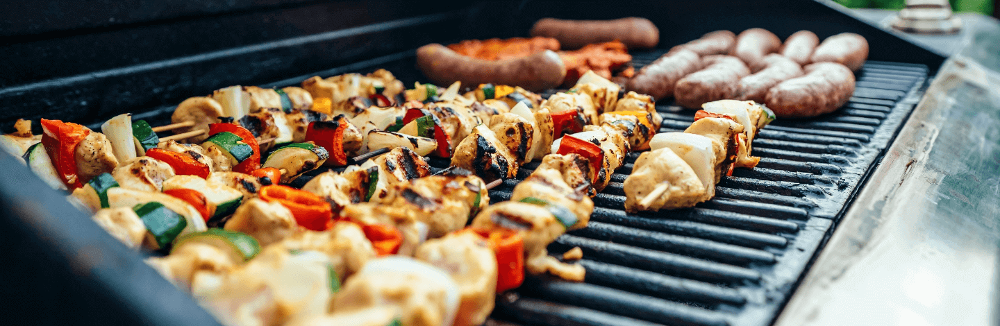 kabobs on the grill cooking