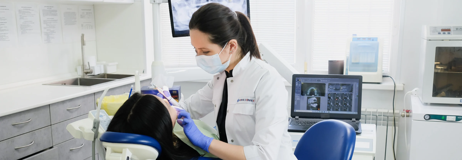 Dentist with patient